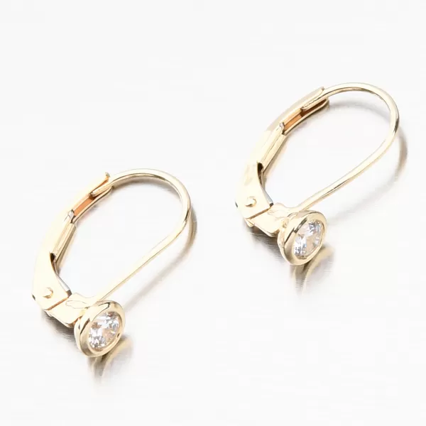 Dámske náušnice žlté zlato 585 na klapku 52DZ-8007Z-KL-ZIR