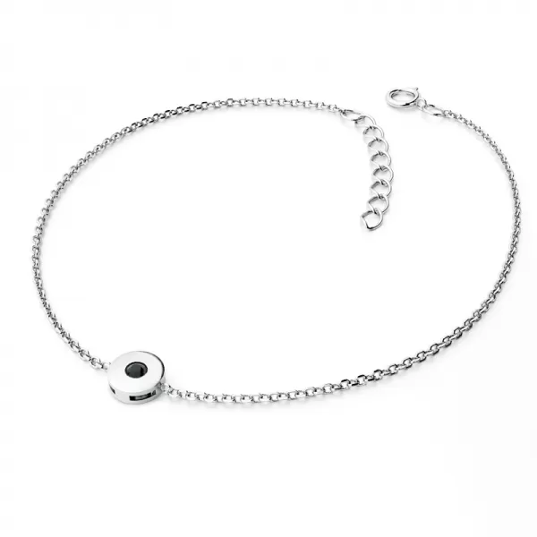 Dámsky náramok žlté zlato 585/1000 prírodný diamant 0,055 ct s čiernym 10911-NR01-B-Black