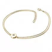 Dámsky náramok žlté zlato 585/1000 prírodný diamant 0,055 ct G/SI 10911-NR02-ZL