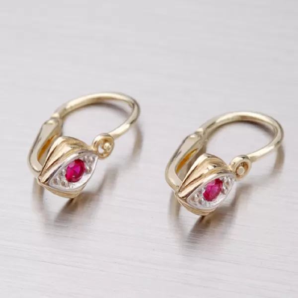 Zlaté detské náušnice so zirkónmi 52DN-1897ZC