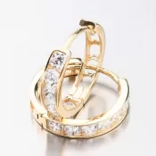 Dámske náušnice biele zlato 585 prstene so zirkónmi 612A-007