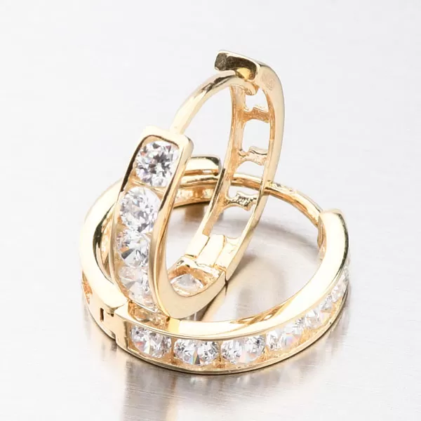 Dámske náušnice biele zlato 585 prstene so zirkónmi 612A-007