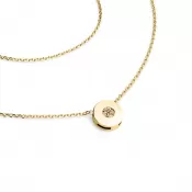 Dámsky náhrdelník žlté zlato 585/1000 prírodný diamant 0,055 ct champagne briliant 10911-NH01-ZL-Champ