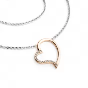 Dámsky náhrdelník prírodný diamant 0,082 ct G/SI srdce 10948-NH01-CVB