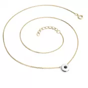 Dámsky náhrdelník prírodný diamant 0,055 ct čierny v zlate 10911-NH01-ZLB-Black