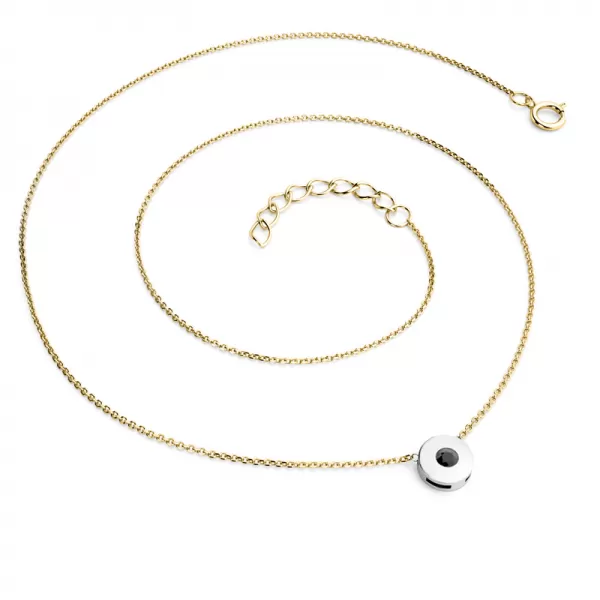 Dámsky náhrdelník prírodný diamant 0,055 ct čierny v zlate 10911-NH01-ZLB-Black