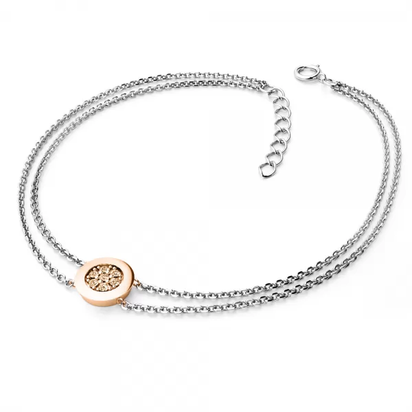 Dámsky náramok prírodný diamant 0,084 ct šampanské brilianty 10902-NR02-BCV-Champ