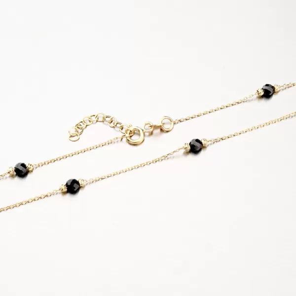 Zlatý náhrdelník s čiernymi zirkónmi PKL15-002