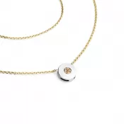 Dámsky náhrdelník zlatý mix 585/1000 prírodný diamant 0,055 ct champagne briliant 10911-NH01-ZLB-Champ