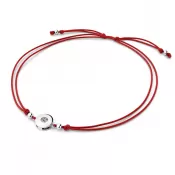 Dámsky náramok prírodný diamant 0,055 ct G/SI šnúrka Kabbalah s bielou 10911-NRS-CV-B-DIA