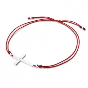 Dámsky náramok prírodný diamant 0,006 ct G/SI šnúrkový krížik 10947-NRS-CV-B-DIA