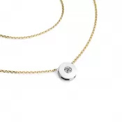 Dámsky náhrdelník žlté zlato 585/1000 prírodný diamant 0,055 ct G/SI s briliantom 10911-NH01-ZLB