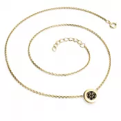 Náhrdelník s čiernymi diamantmi 10902-NH01-ZL-Black