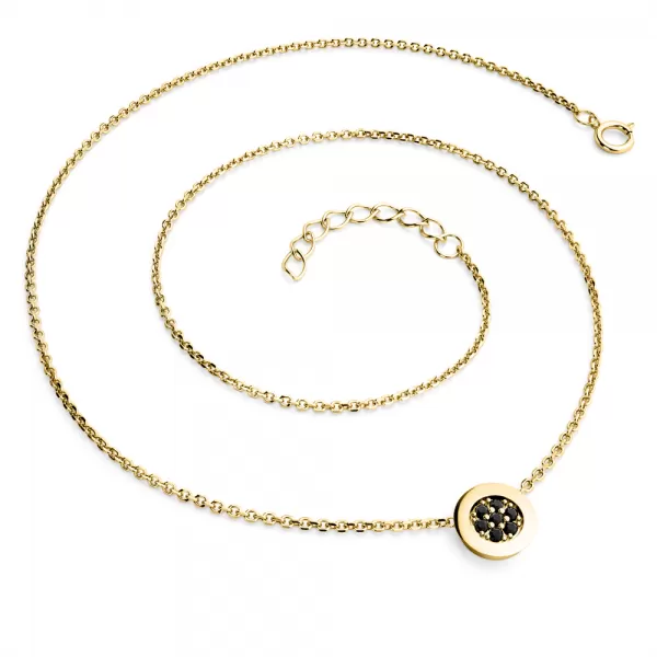 Náhrdelník s čiernymi diamantmi 10902-NH01-ZL-Black