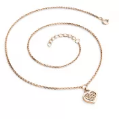 Ružový zlatý náhrdelník so srdiečkami so brilciami 10881-NH01A-CV-Champ