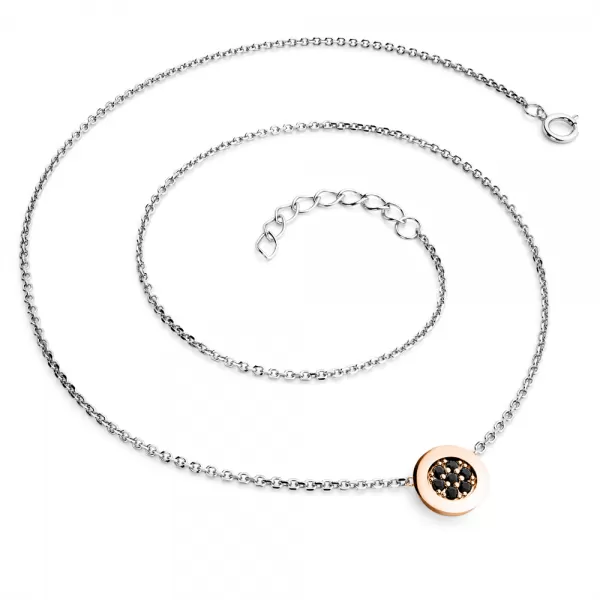 Náhrdelník s čiernymi diamantmi 10902-NH01-BCV-Black