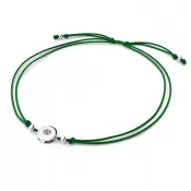 Dámsky náramok prírodný diamant 0,055 ct G/SI šnúrka kabbalah s bielou 10911-NRS-ZEL-B-DIA