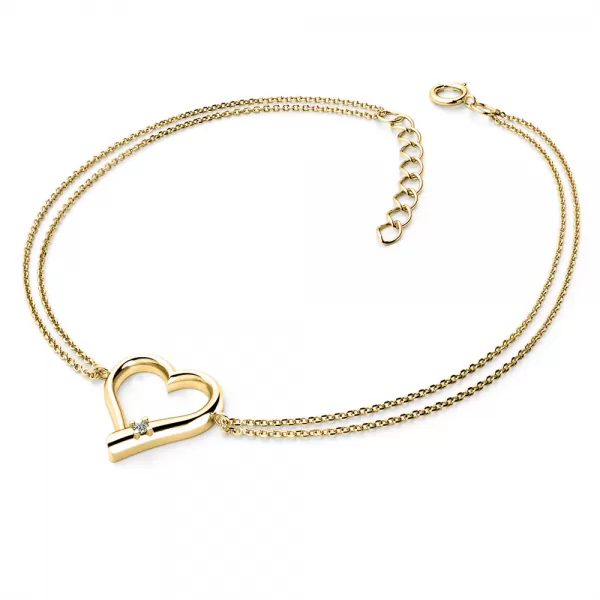 Náramok so srdiečkom a briliantom 10917-NR02-ZL