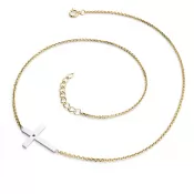 Čierny diamantový krížový náhrdelník 10947-NH01-ZLB-Black