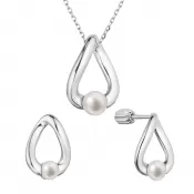 Perlová súprava s riečnou perlou biela 29057.1B