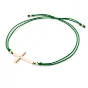 Dámsky náramok prírodný diamant 0,006 ct G/SI šnúrkový krížik 10947-NRS-ZEL-CV-DIA