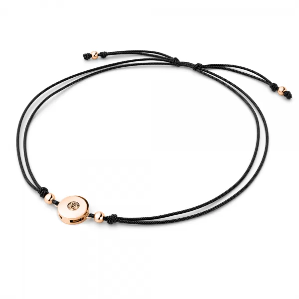 Dámsky náramok prírodný diamant 0,055 ct šnúrka kabbalah so šampanským 10911-NRS-CER-CV-Champ