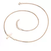 Diamantový náhrdelník s krížikom z ružového zlata 10947-NH01-CV