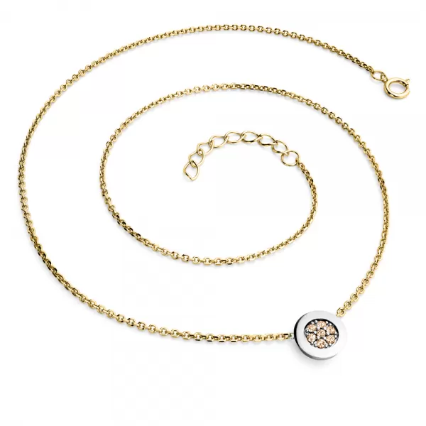 Diamantový náhrdelník zo šampanského 10902-NH01-ZLB-Champ