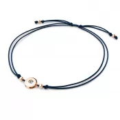 Dámsky náramok prírodný diamant 0,055 ct G/SI šnúrka Kabbalah s bielou 10911-NRS-MOD-CV-DIA