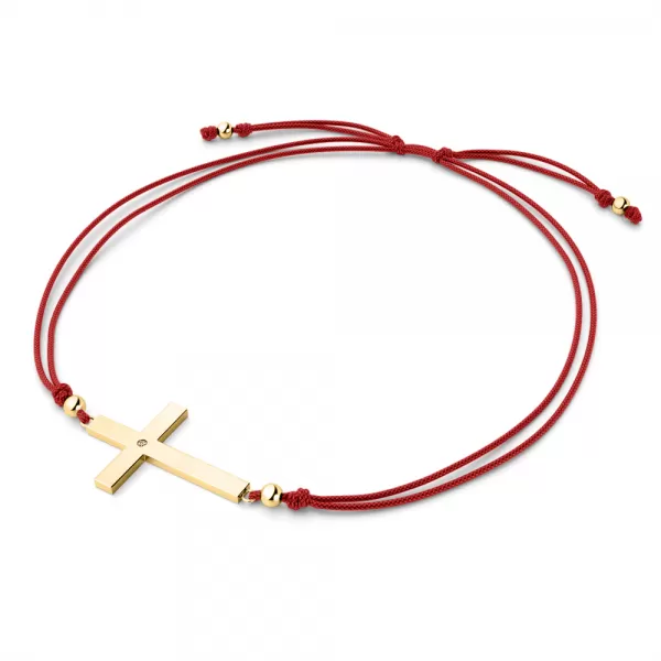 Dámsky náramok prírodný diamant 0,006 ct šnúrový kríž so šampanským 10947-NRS-CV-ZL-Champ