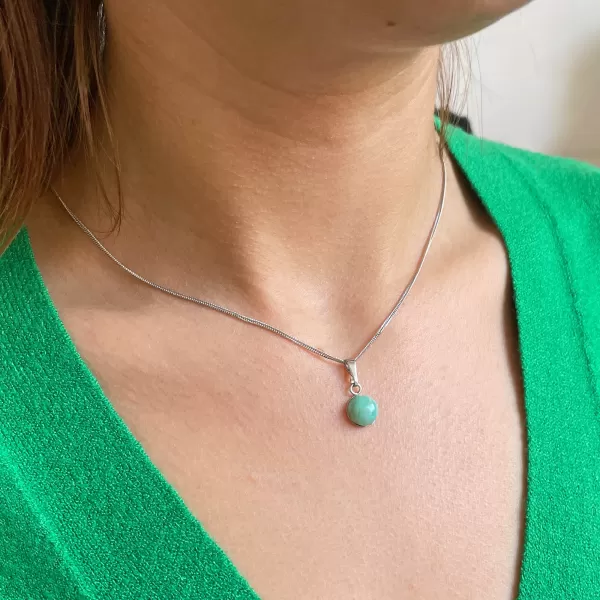 Strieborný prívesok s pravým minerálnym kameňom 14033.3 Amazonit Brazil