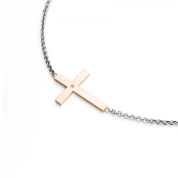 Krížový a diamantový náhrdelník 10947-NH01-BCV