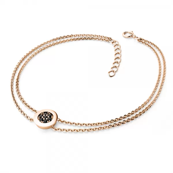 Dámsky náramok prírodný diamant 0,084 ct čierny 10902-NR02-CV-Black