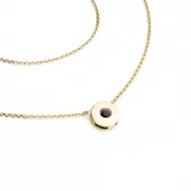 Dámsky náhrdelník prírodný diamant 0,055 ct čierny v žltom zlate 10911-NH01-ZL-Black