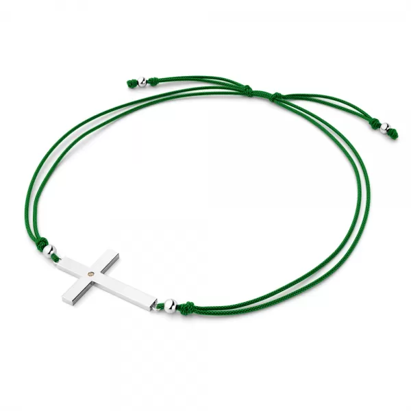 Dámsky náramok prírodný diamant 0,006 ct šnúrový kríž so šampanským 10947-NRS-ZEL-B-Champ