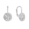 Strieborné náušnice visiace s kryštálmi Swarovski biele jemné 31315.1 crystal