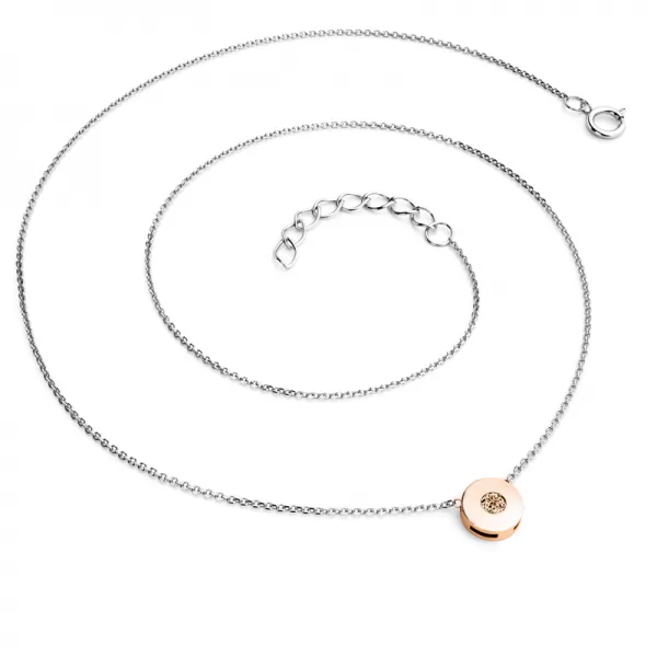 Dámsky náhrdelník prírodný diamant 0,055 ct champagne briliant 10911-NH01-BCV-Champ