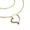 Dámsky náhrdelník žlté zlato 585/1000 prírodný diamant 0,082 ct srdiečko s čiernou v žltej farbe 10948-NH01-ZL-Black
