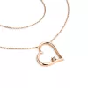 Dámsky náhrdelník ružové zlato 585/1000 prírodný diamant 0,027 ct G/SI srdce s diamantom - 10875-NH01-CV
