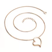 Dámsky náhrdelník z ružového zlata 585/1000 prírodný diamant 0,082 ct srdce so šampanským v ružovej farbe 10948-NH01-CV-Champ