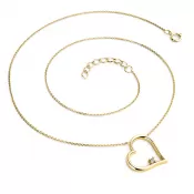 Dámsky prírodný diamantový náhrdelník 0,027 ct G/SI diamantové srdce - žlté zlato 10875-NH01-ZL