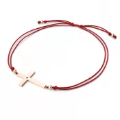 Dámsky náramok prírodný diamant 0,006 ct kabbalah s krížikom a čierny 10947-NRS-CV-CV-Black