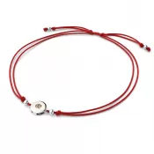 Dámsky náramok biele zlato 585/1000 prírodný diamant 0,055 ct šnúrka kabbalah so šampanským 10911-NRS-CV-B-Champ