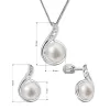 Perlová súprava slzička s riečnou perlou a zirkónmi biela 29050.1B