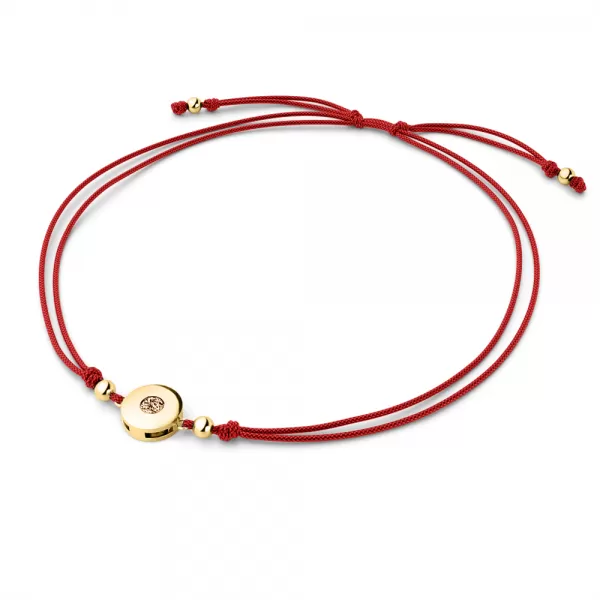 Dámsky náramok prírodný diamant 0,055 ct šnúrka kabbalah so šampanským 10911-NRS-CV-ZL-Champ