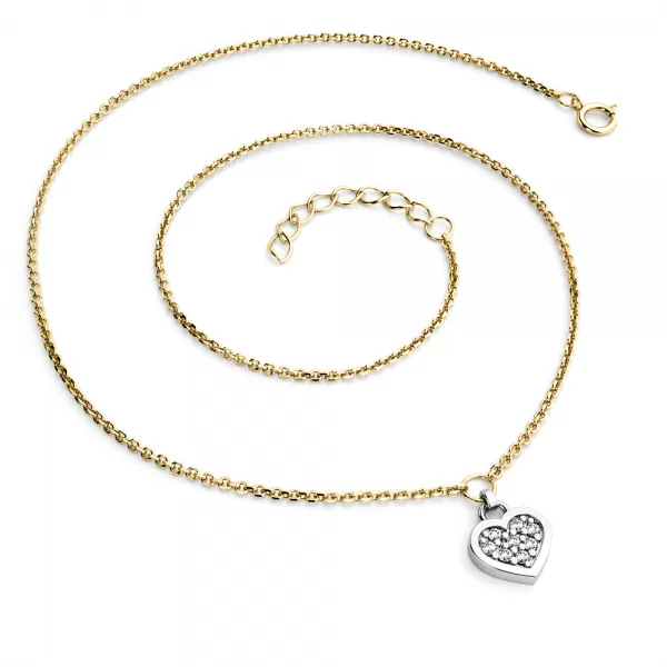 Náhrdelník so srdcom s brilantným 10881-NH01A-ZLB