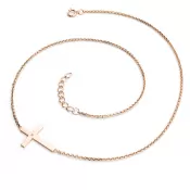 Dámsky náhrdelník prírodný diamant 0,006 ct krížik a šampanské 10947-NH01-CV-Champ