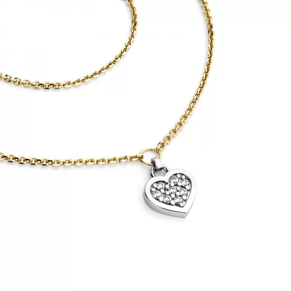 Náhrdelník so srdcom s brilantným 10881-NH01A-ZLB