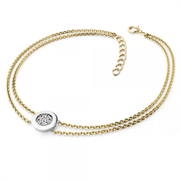 Dámsky náramok prírodný diamant 0,084 ct G/SI brilianty 10902-NR02-ZLB