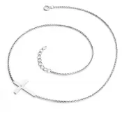 Dámsky náhrdelník prírodný diamant 0,006 ct krížik a šampanské 10947-NH01-B-Champ